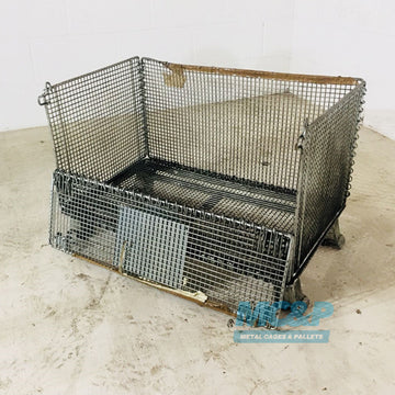 Galvanised Metal/Steel Collapsable Half Drop Front Mesh Stillage  - USED product image 2